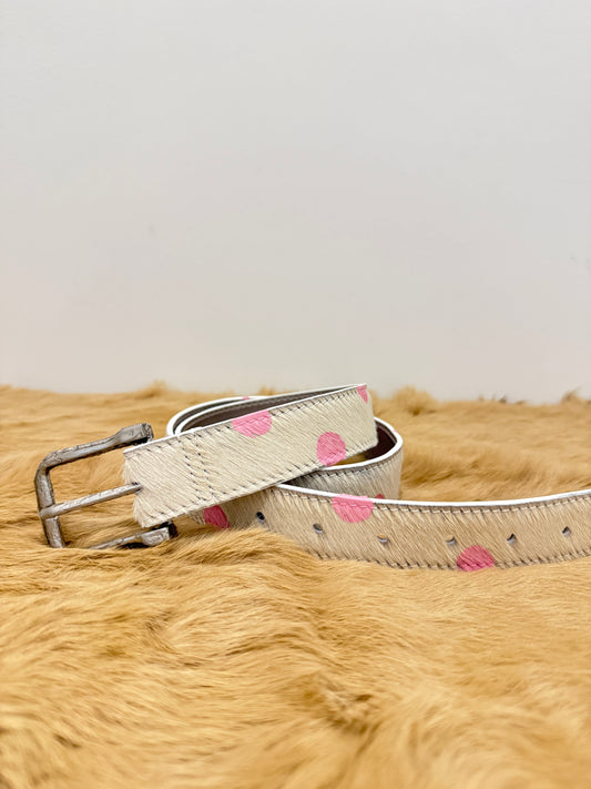 Polka Dot Leather Belt