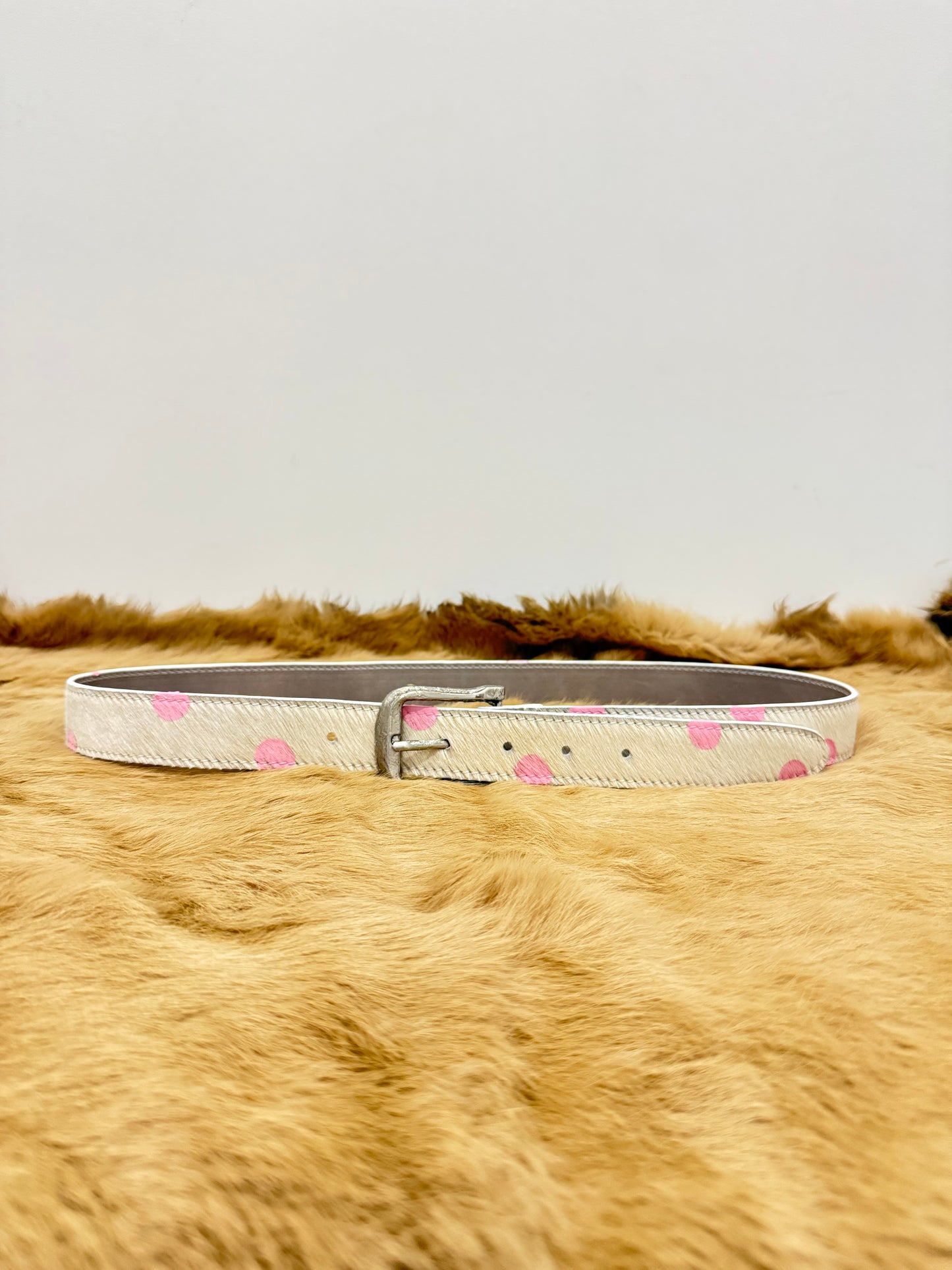 Polka Dot Leather Belt